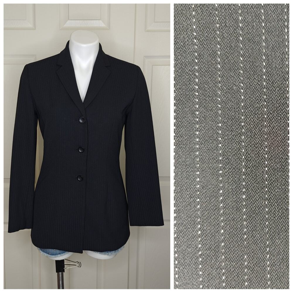 Ann Taylor Factory Store pin stripe 3 button blazer sz 2P